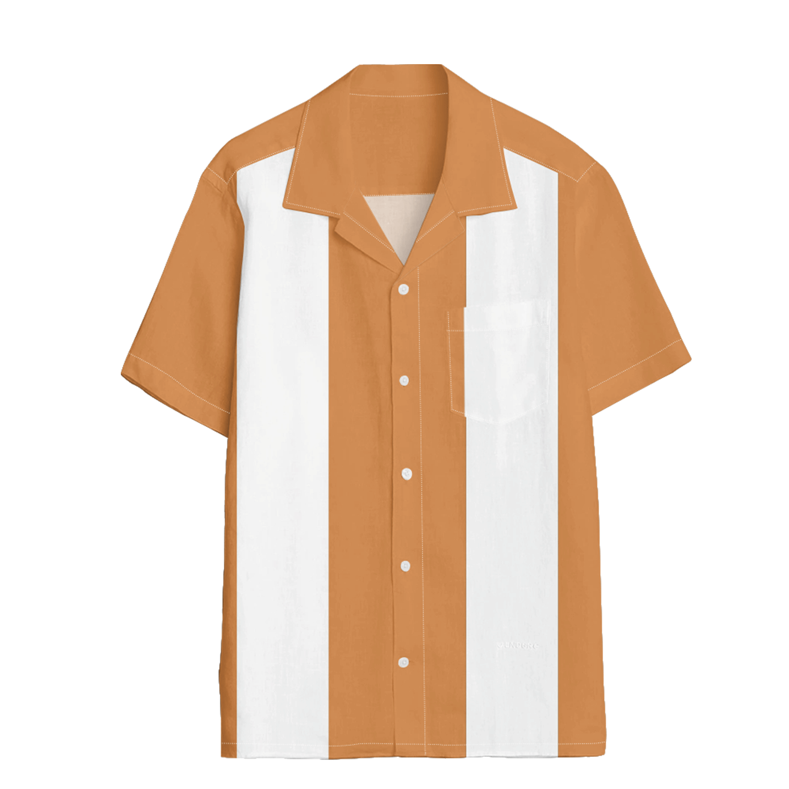 Vintage 50s Cool Two Tone Bowling Men's Breathable Hawaiian Shirt Pocket Camp Shirt