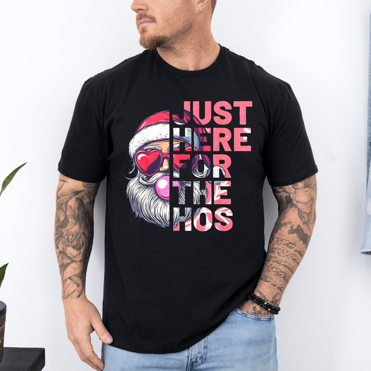 Just Here For The Hos Santa Christmas T-Shirt