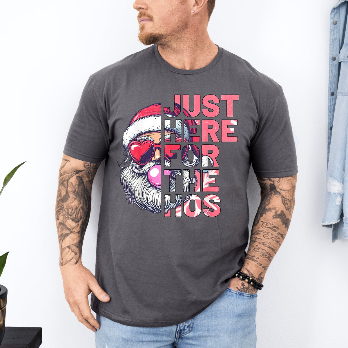 Just Here For The Hos Santa Christmas T-Shirt