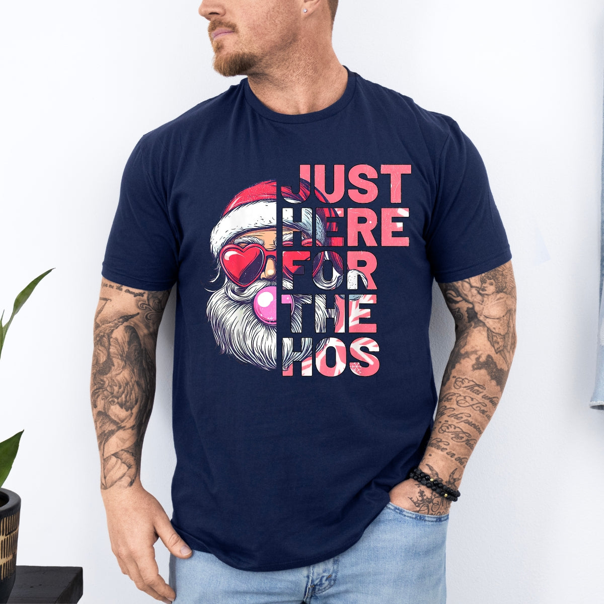 Just Here For The Hos Santa Christmas T-Shirt