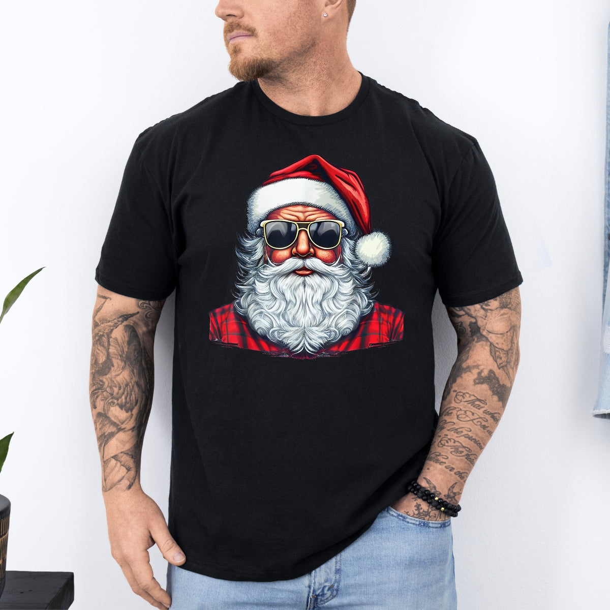 Cool Santa Claus In Sunglasses Christmas T-Shirt