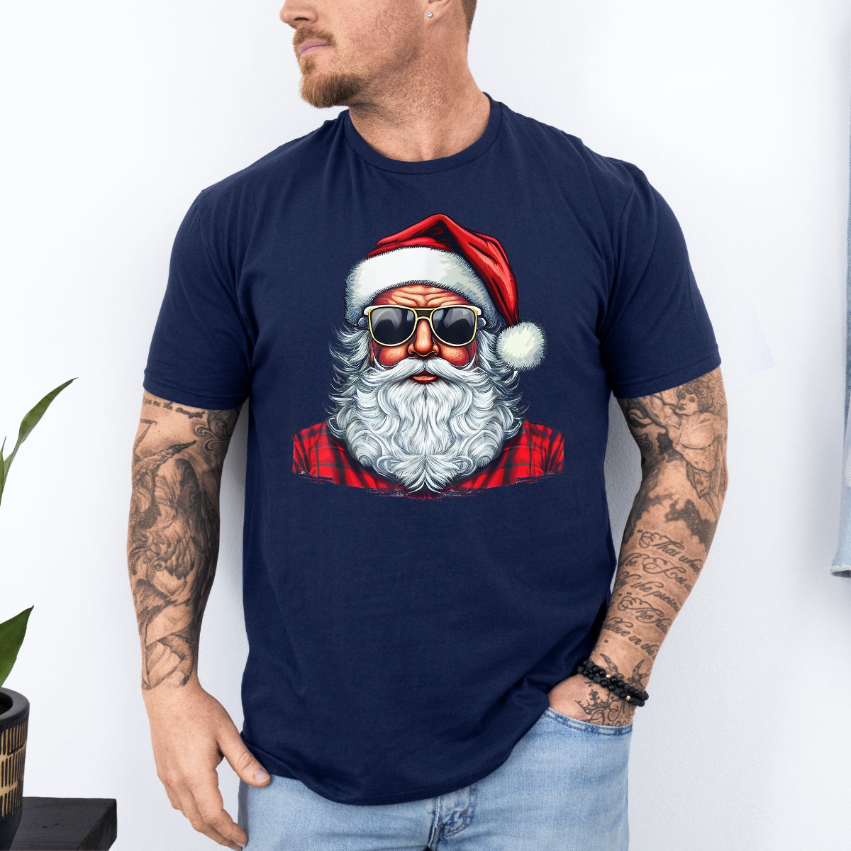 Cool Santa Claus In Sunglasses Christmas T-Shirt