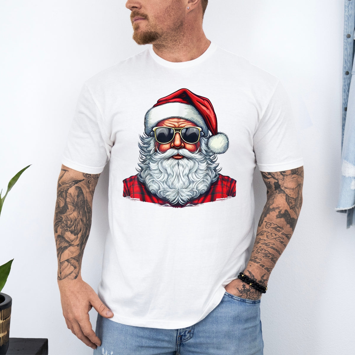 Cool Santa Claus In Sunglasses Christmas T-Shirt