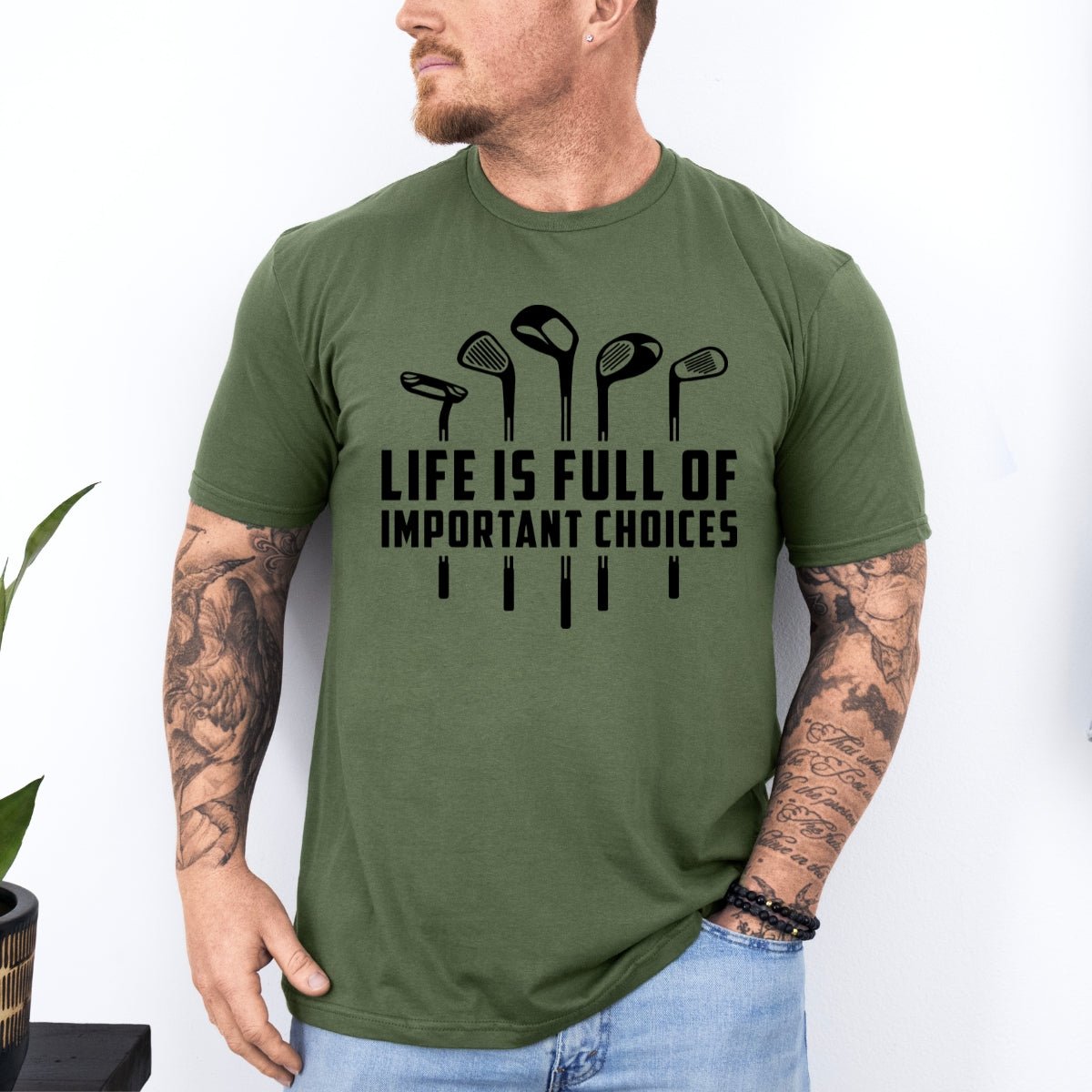 Life Is Full Of Improtant Choices Golf Lover Tee For Men
