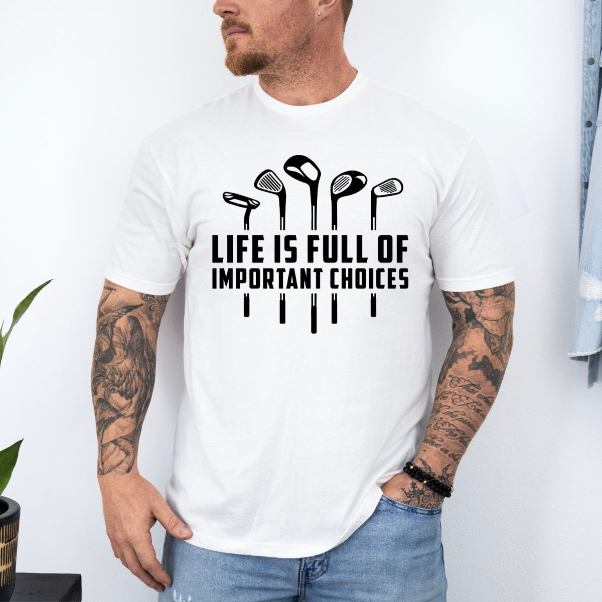 Life Is Full Of Improtant Choices Golf Lover Tee For Men