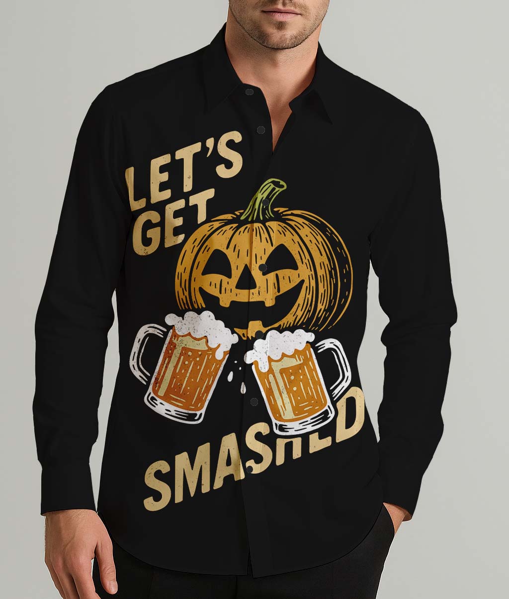 Let’s Get Smashed Men's Shirt Long Sleeve Button Up Shirt
