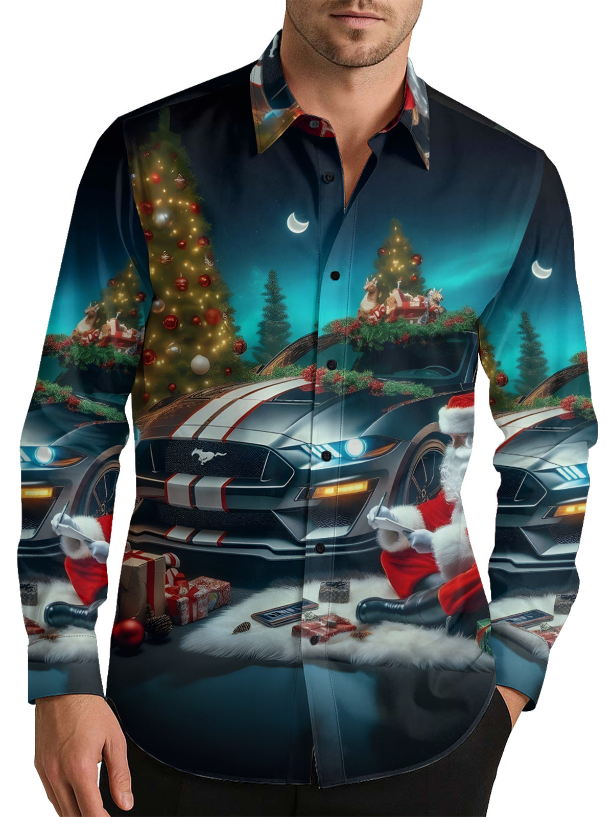 My Christmas Present Men's Shirt Long Sleeve Button Up Shirt