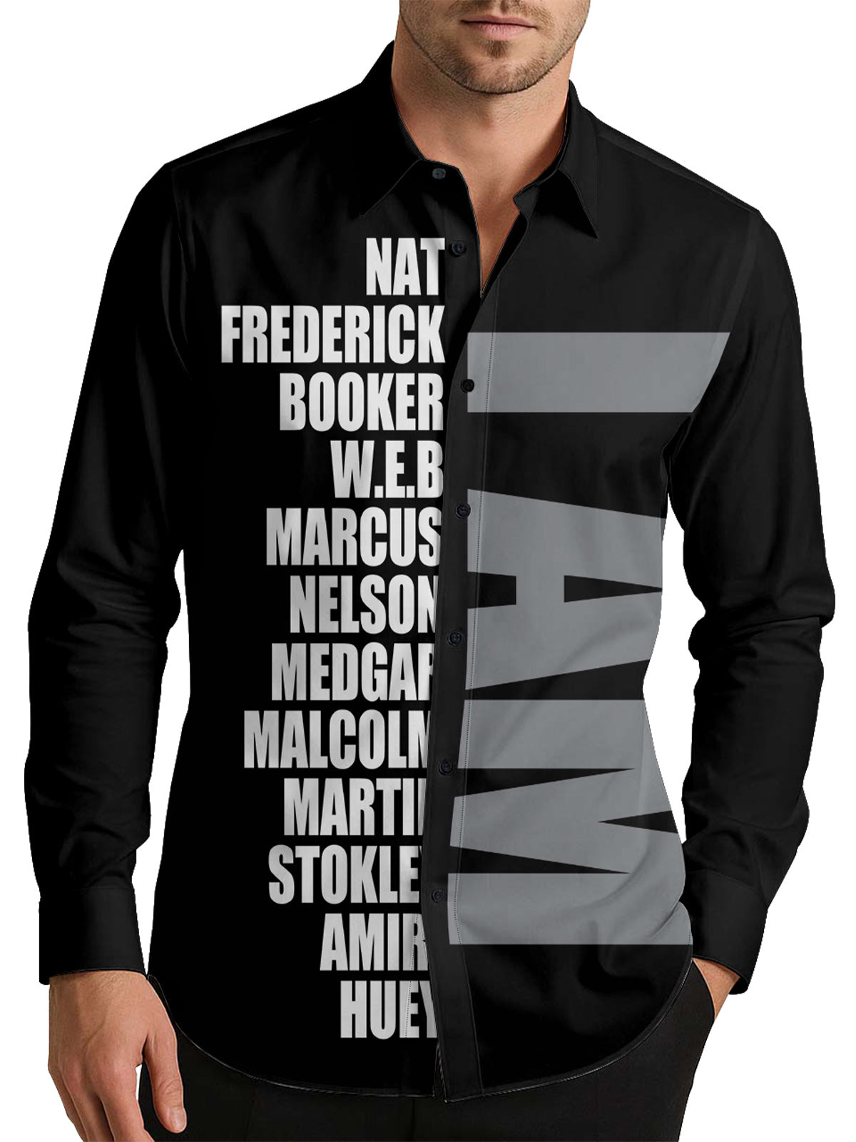 I Am Nat Frederick Booker Men's Shirt Long Sleeve Button Up Shirt