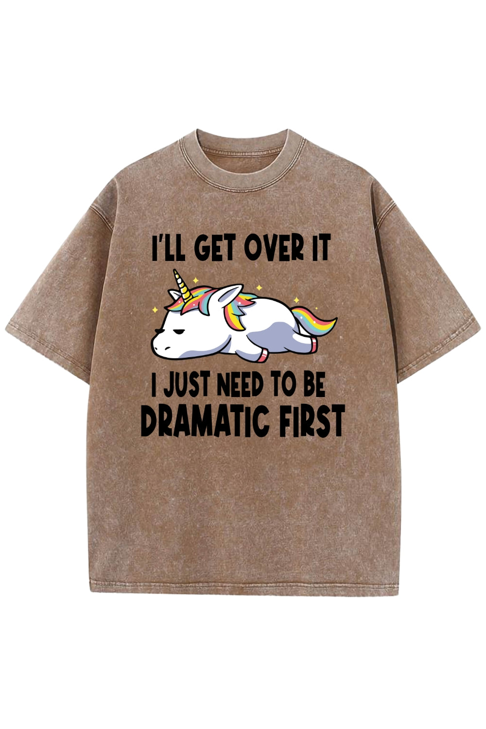 I'll Get Over It Sleeping Unicorn Washed T-Shirt