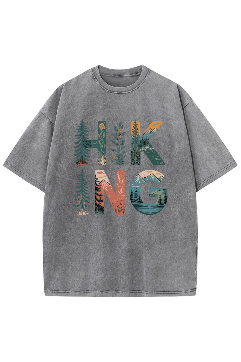 Hiking Mountains Adventure Washed T-Shirt