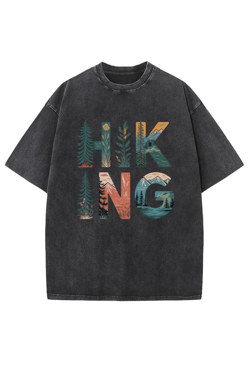 Hiking Mountains Adventure Washed T-Shirt